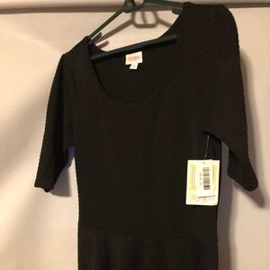 NWT Lularoe Nicole dress. Black textured. XL.